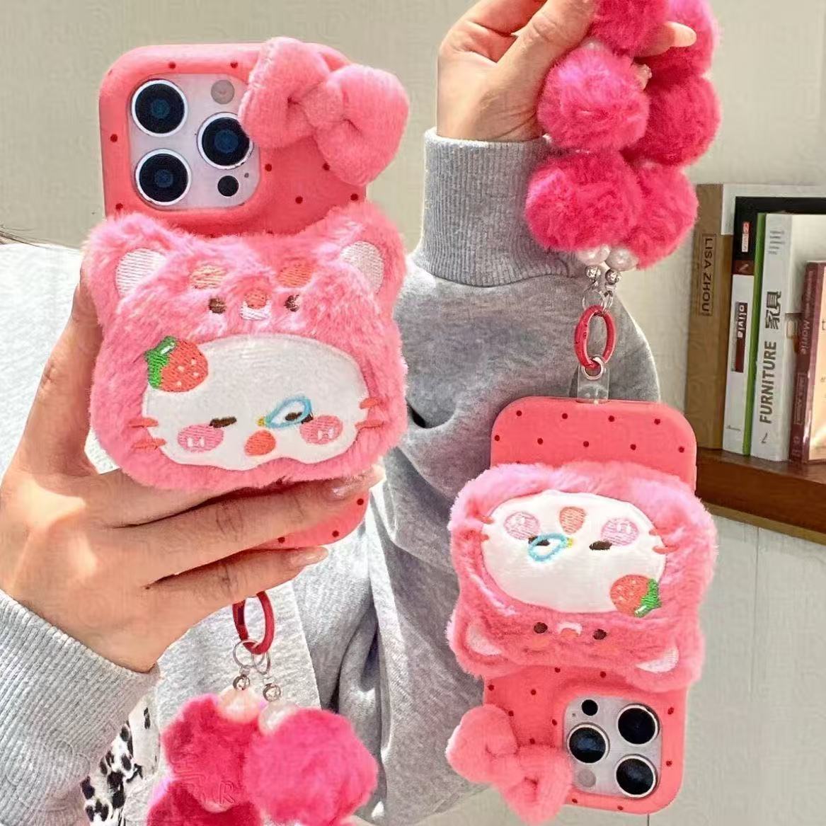 毛绒KT适用苹果iPhone17手机壳16ProMax新款14Pro防摔15软壳16