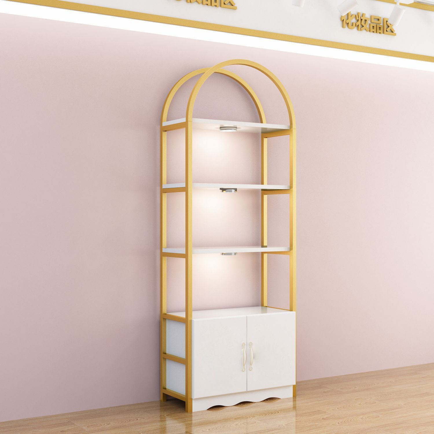 化妆品展示柜美容院护肤理发店产品样品美甲架子展示架置物架货架