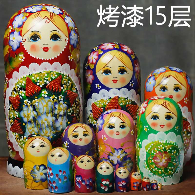 教师节实用礼物办公减压摆件俄罗斯套娃5层10层15层彩绘女超大