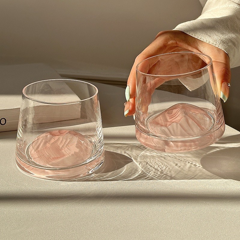 富士山杯中古冰山杯日式ins风观山杯家用茶杯威士忌酒杯洋酒杯子