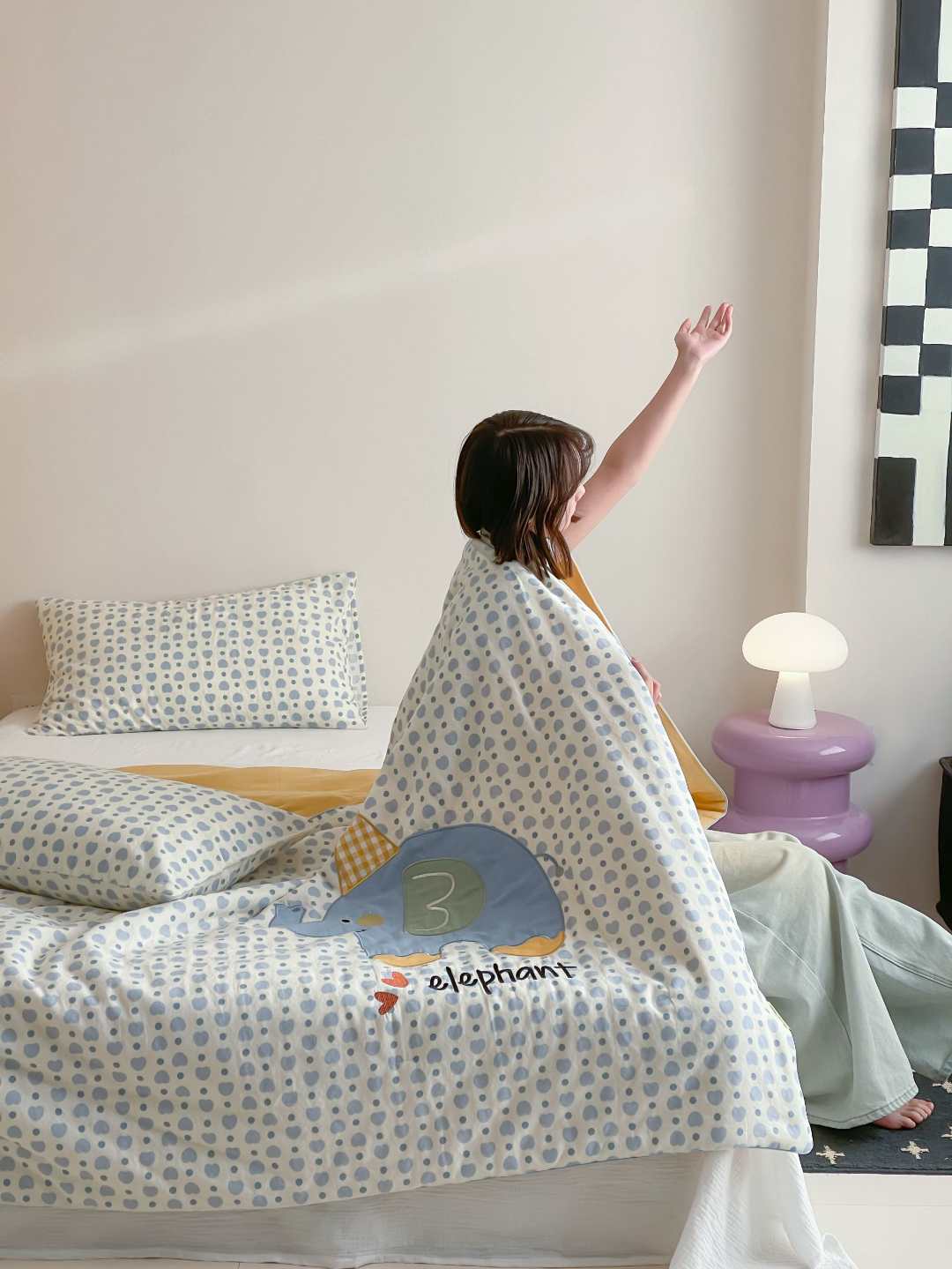 【baby house】卡通款双层纱薄款夏凉被可水洗空调被小清新夏被