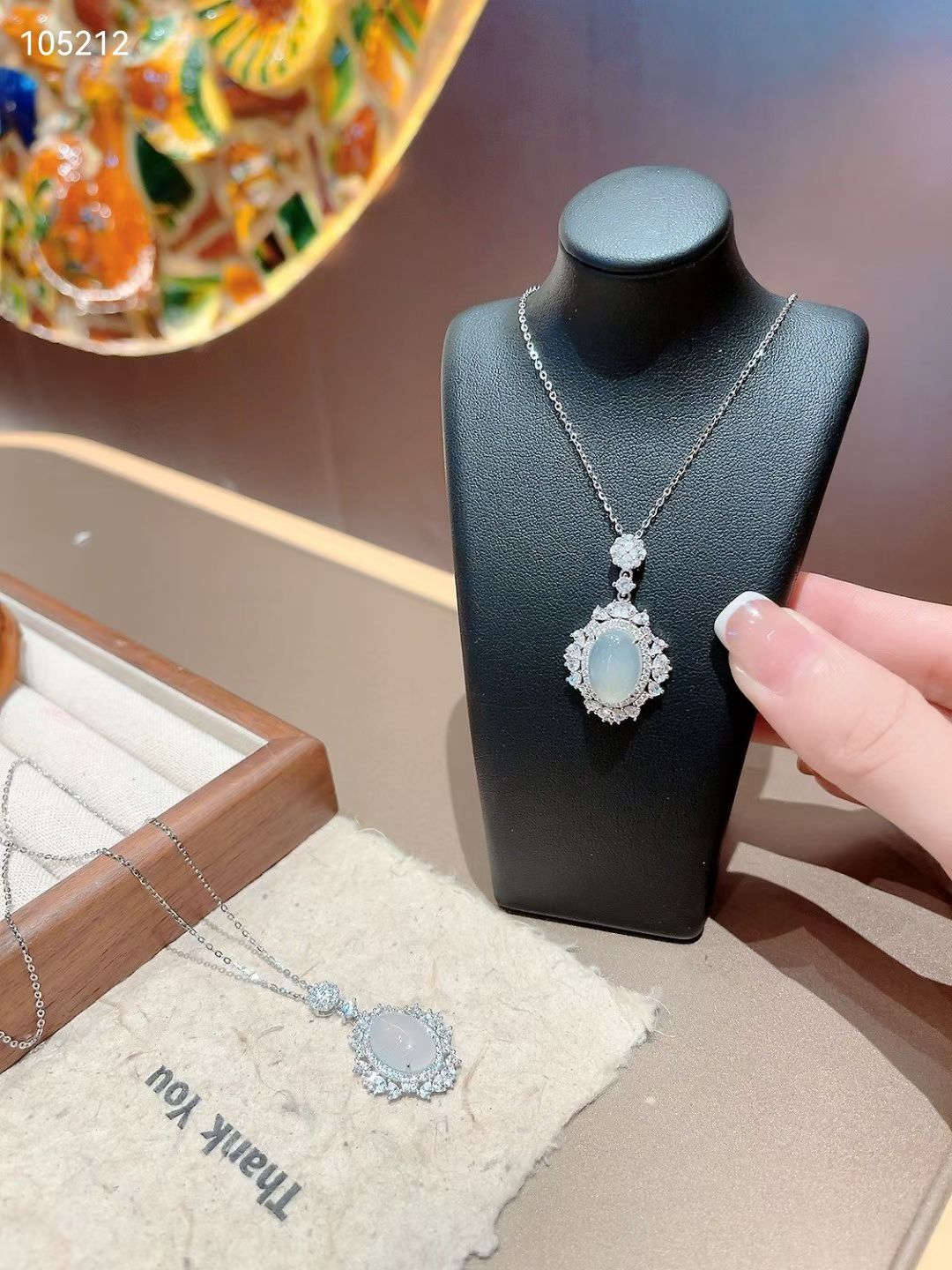 坠链均925银 豪华坠链饰品欧若精灵风天然玉随纯银项链