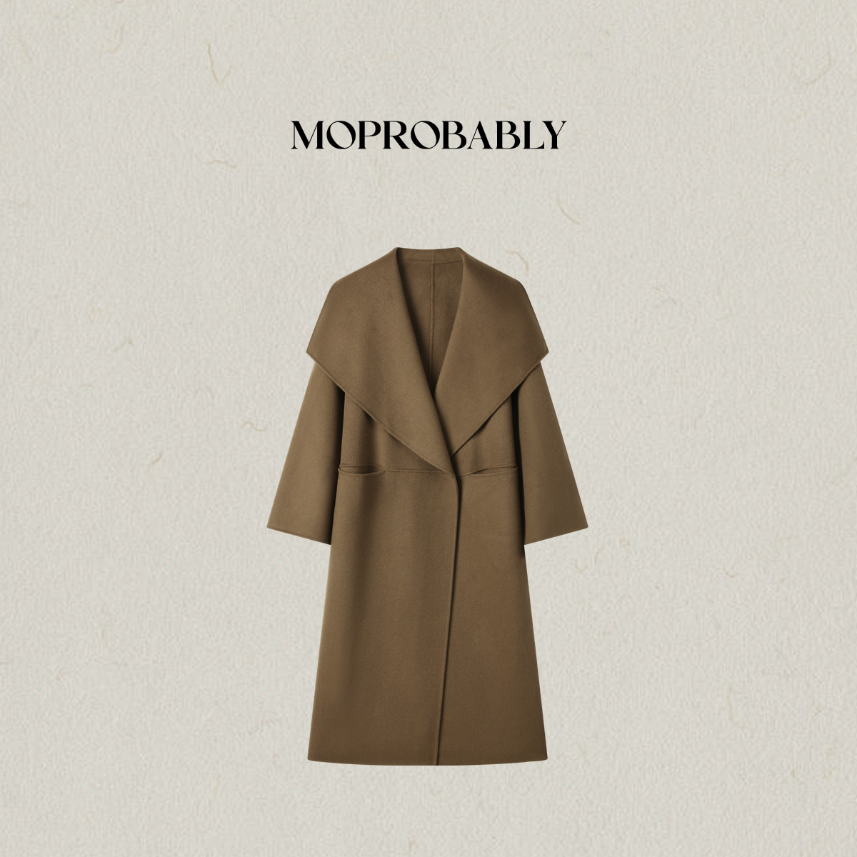 Moprobably李予诺「托特」"100%绵羊毛"气质长款双面呢外套L5360009