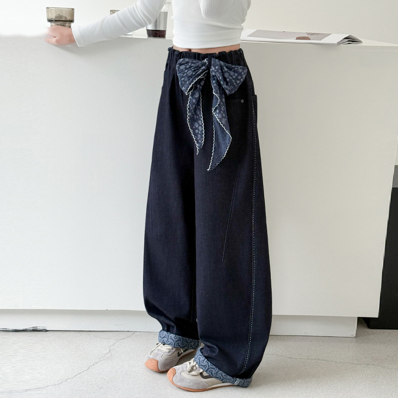 女童牛仔裤秋装2025新款秋季儿童老爹裤中大童洋气百搭休闲裤子潮