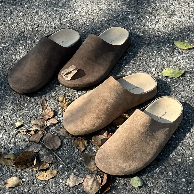 OUBOPOR老钱风勃肯鞋男rwo慵懒日系穆勒鞋一脚蹬懒人鞋复古拖鞋女