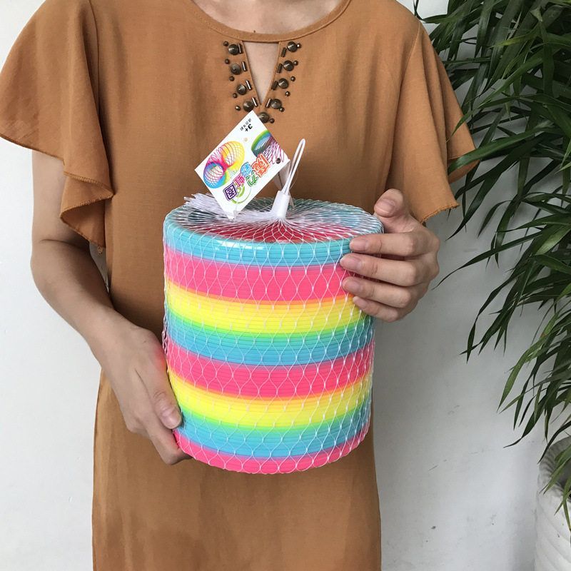 玩具走楼梯大号彩虹圈儿童怀旧塑料圈弹力弹簧圈17.5cm益智