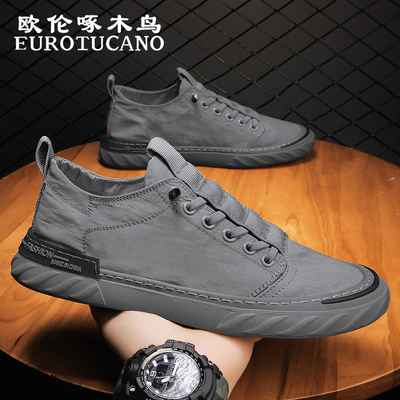 欧伦啄木鸟EUROTUCANO男鞋透气冰丝老北京布鞋男士百搭休闲帆布鞋