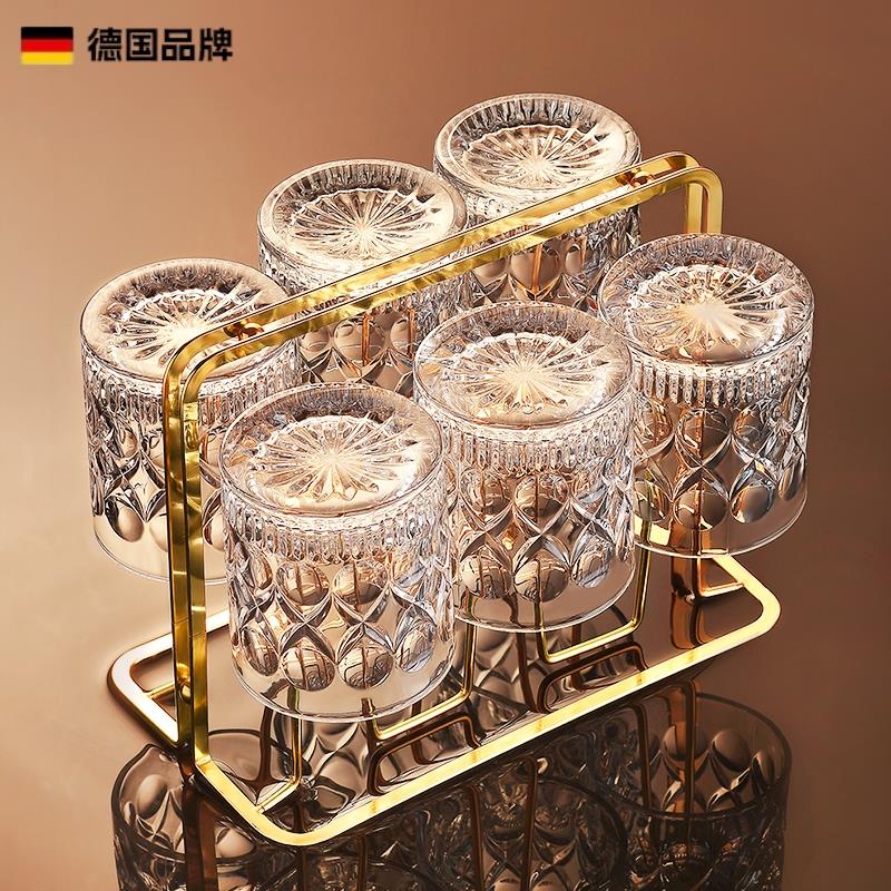 德国威士忌酒杯水晶鸡尾洋酒杯子古典杯玻璃家用喝啤酒杯红酒酒具