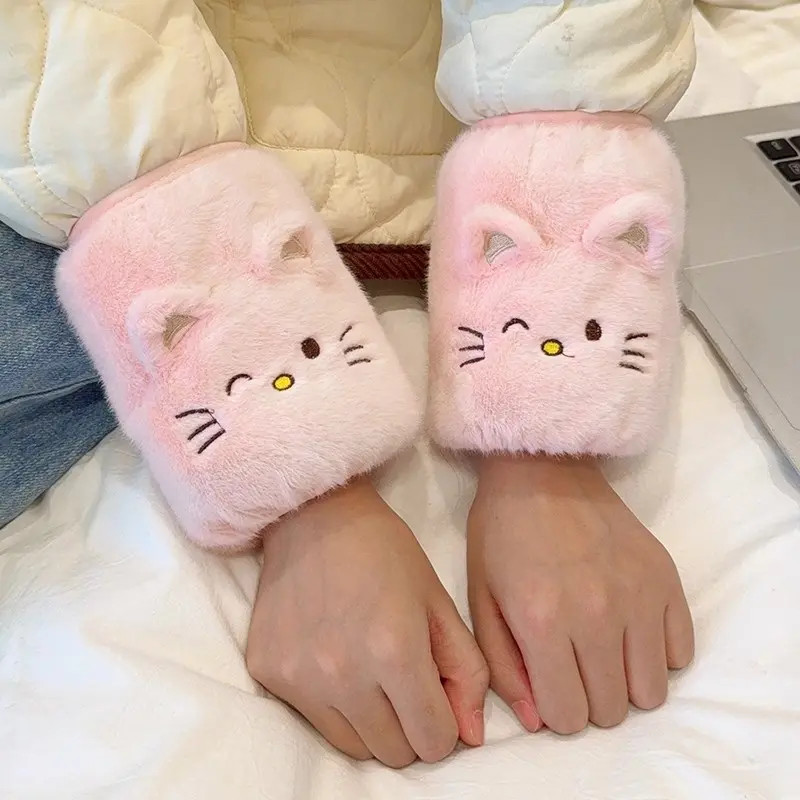 秋冬毛绒猫咪防污袖套女2025新款防脏护袖工作学习学生保暖套袖头