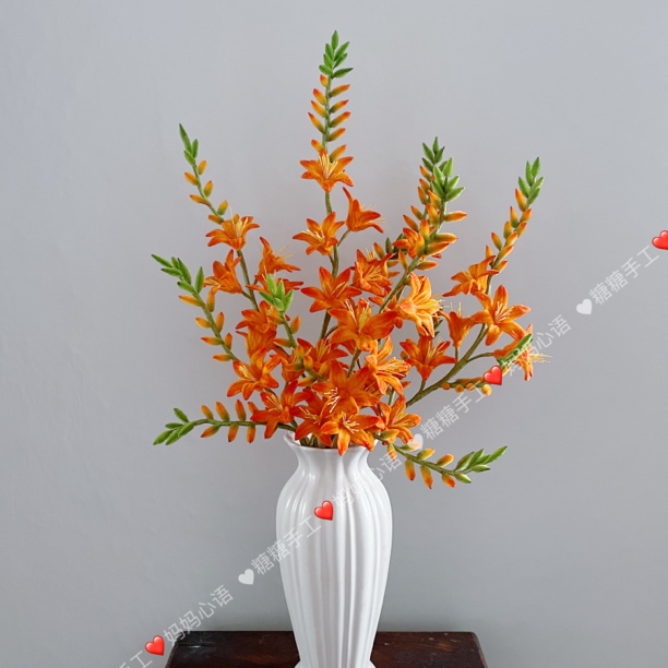 火焰兰花花束扭扭棒DIY材料包客厅餐桌摆设礼物创意家居装饰