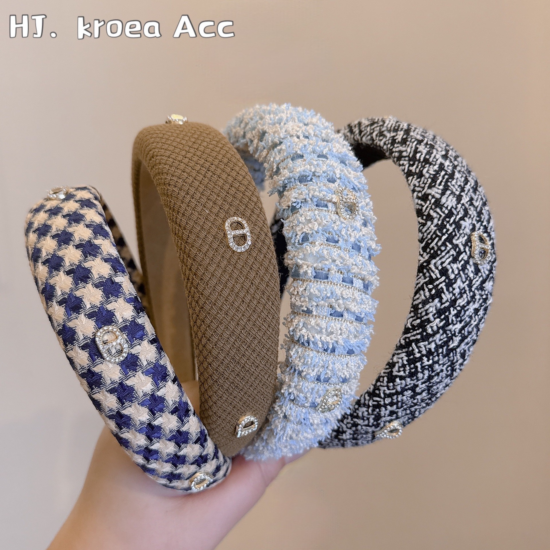 精品/2025新款秋冬韩系小香风字母牌海绵发箍高质感百搭气质头箍