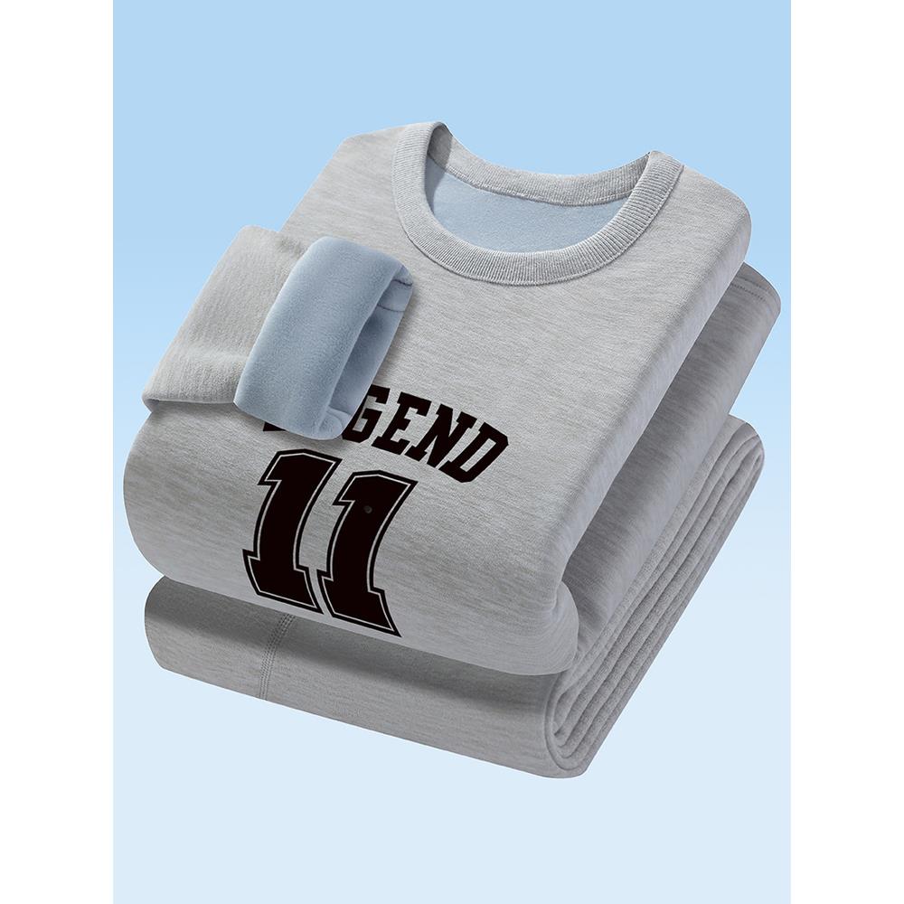 冬季加绒加厚保暖内衣13岁初高中学生14大童15男孩防寒打底衫套装