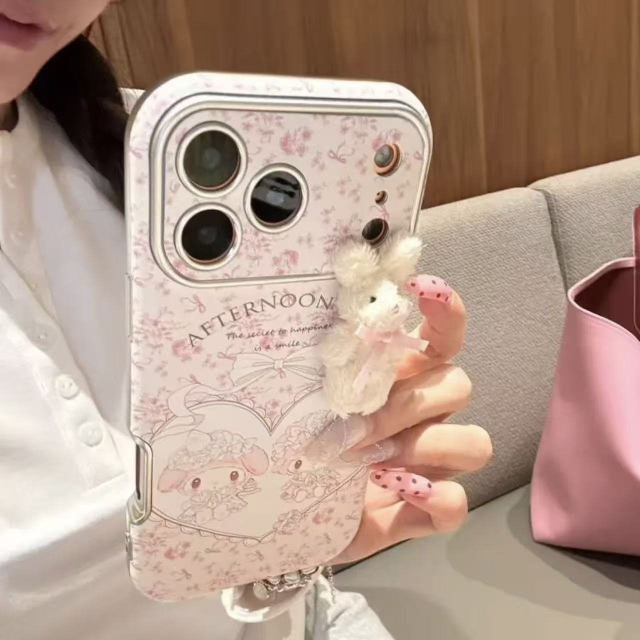 碎花爱心美乐蒂适用iPhone17promax时尚苹果16手机壳可爱15少女心