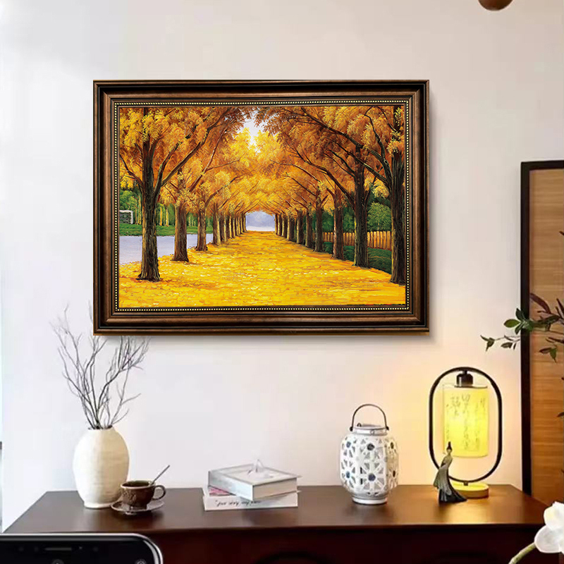 现代古典简约轻奢风黄金大道装饰画挂画DH23