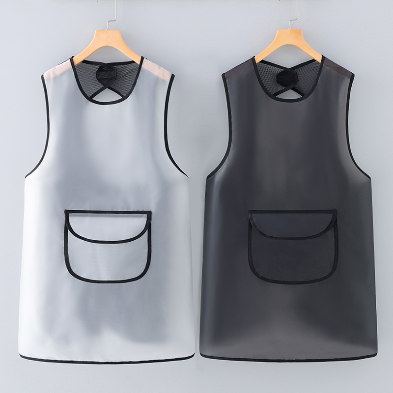 TPU防水防油围裙透明家用做饭成人上班坎肩工作服围腰定制印字