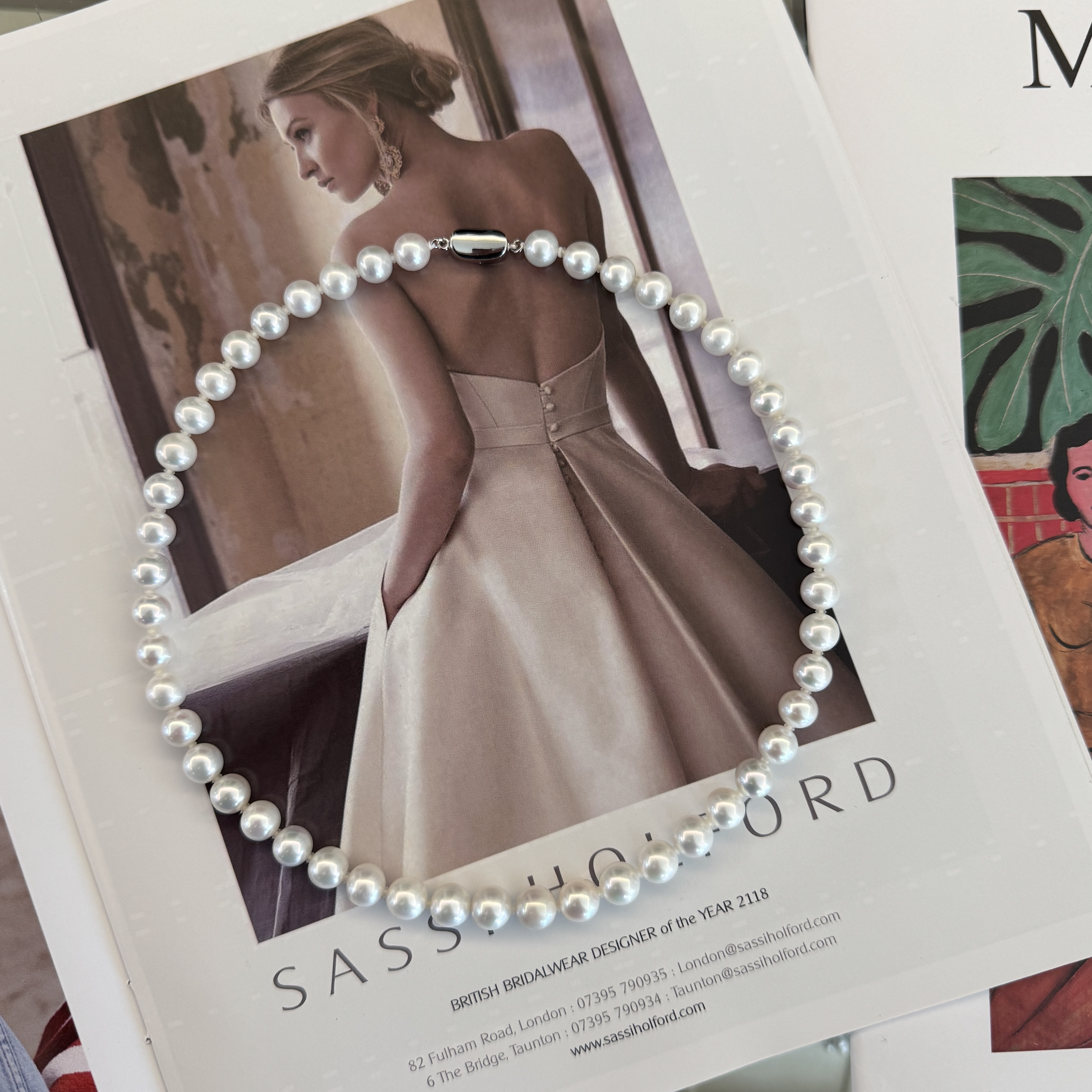 【珠纪儿】淡水AK珍珠7.5-9mm 珍珠项链简约款全珠链S925银