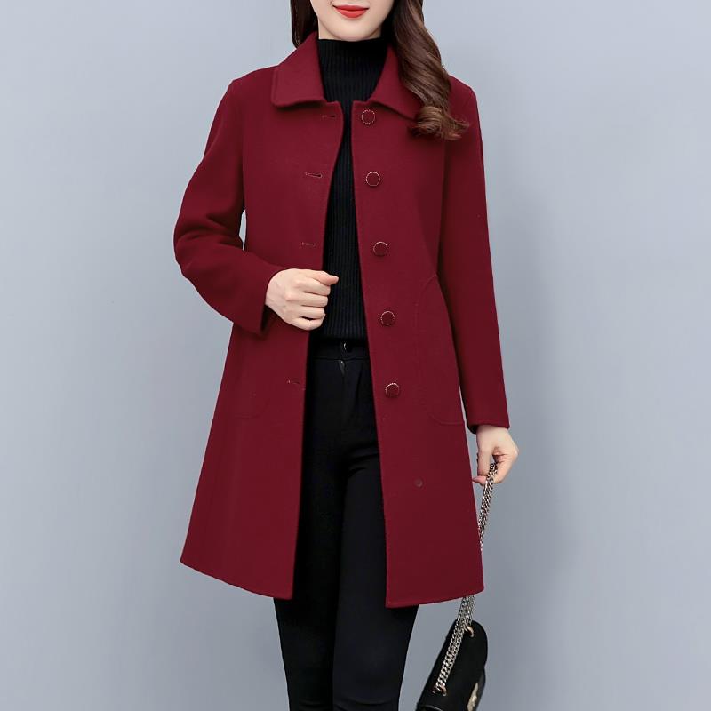 中长款毛呢外套女士2025新款秋冬款洋气妈妈冬装呢子大衣