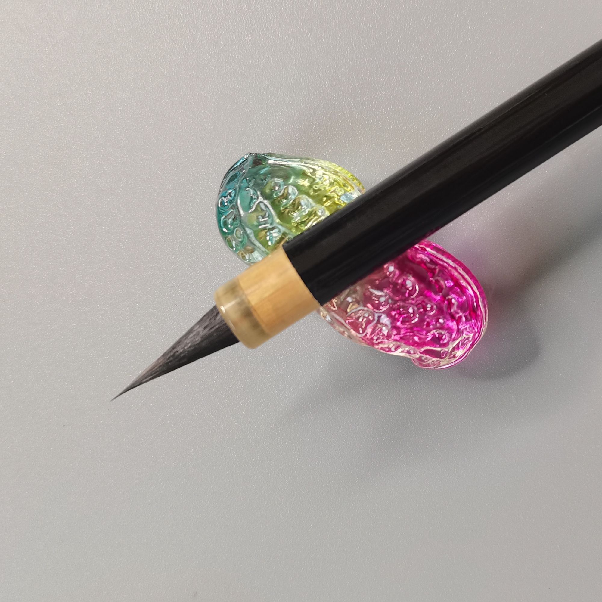 【谦和】石中玉书法定制纯黑尖紫毫小楷小行书毛笔书法专用出锋1.9