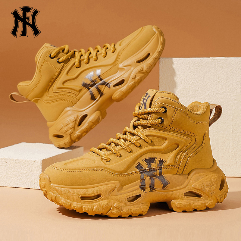FN休闲鞋秋冬新款男鞋高帮皮面防风防水户外运动鞋防滑厚底马丁靴