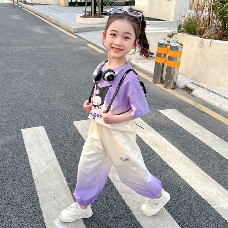 女童夏装套装2025新款洋气儿童夏季时髦薄款小女孩宝宝短袖两件套