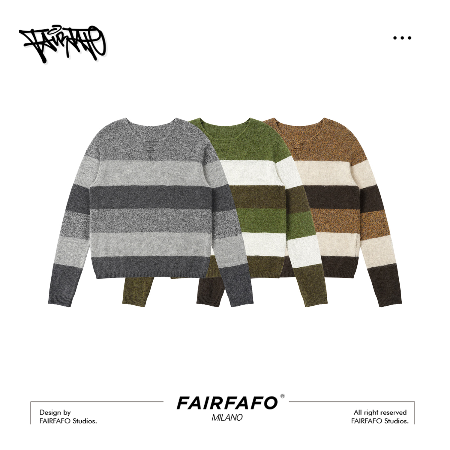 【设计感条纹撞色毛衣】PYMY5B031冬季新款显白高级感舒适时尚毛衣