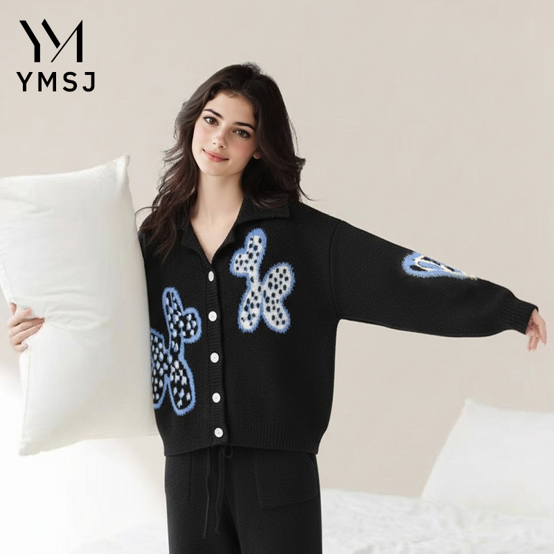 永美世家情侣睡衣女款爆款2025新款小狗秋冬季加绒加厚家居服套装