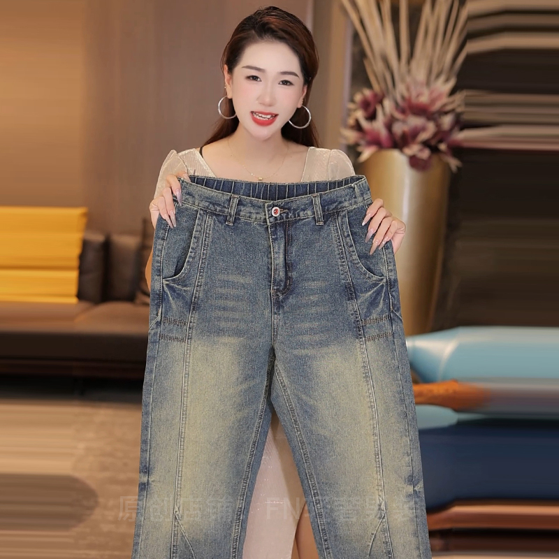 2025秋冬新款美式高街男士牛仔裤宽松直筒阔腿裤休闲百搭裤子男款