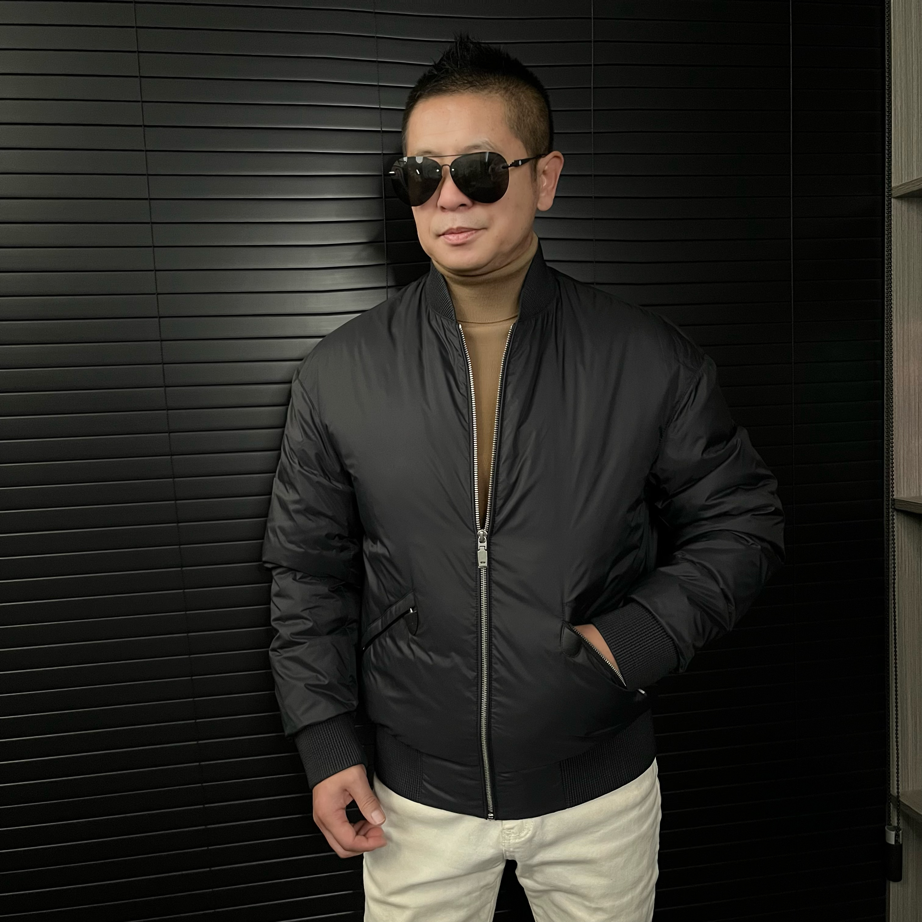 【鹅绒服】棒球领冬季户外保暖鹅绒服男装纯色立领短款