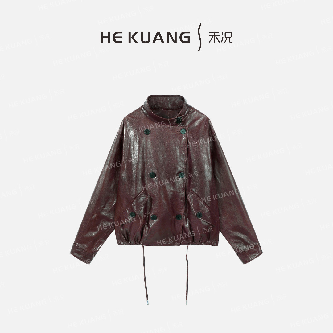 禾况HEKUANG琥珀流光【檀木琴枝】高级感酷帅复古外套 W653 0581