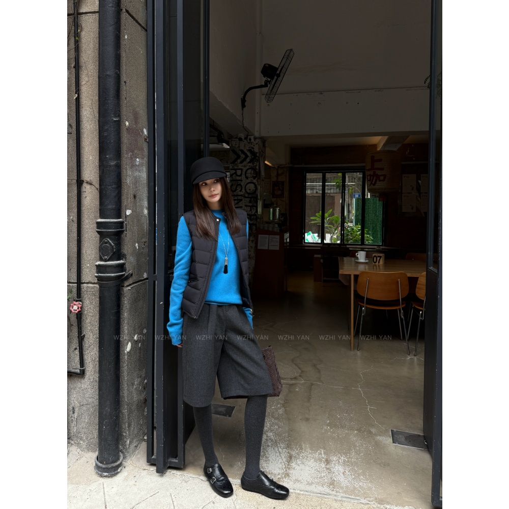 【惬意自然】“羊毛短裤”老钱质感百搭休闲松弛慵懒毛呢六分短裤6266