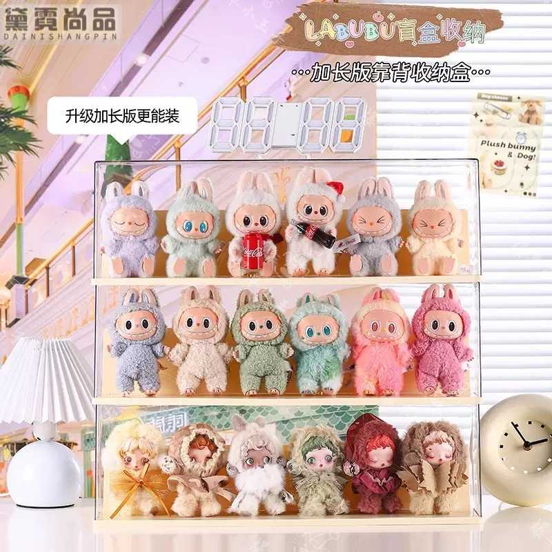 labubu保护罩sp光织园拉布布展示盒透明盲盒收纳展示架手办展示柜