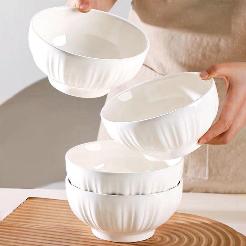 纯白碗碟家用饭碗米饭碗轻奢陶瓷餐具新款高级简约碗釉下彩吃饭碗