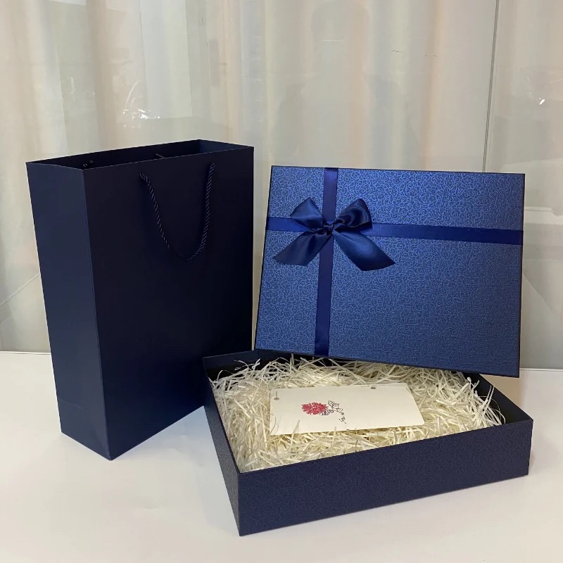 新款蓝色包装盒化妆品护肤品礼品盒子衬衫睡衣包装盒包装盒子批发