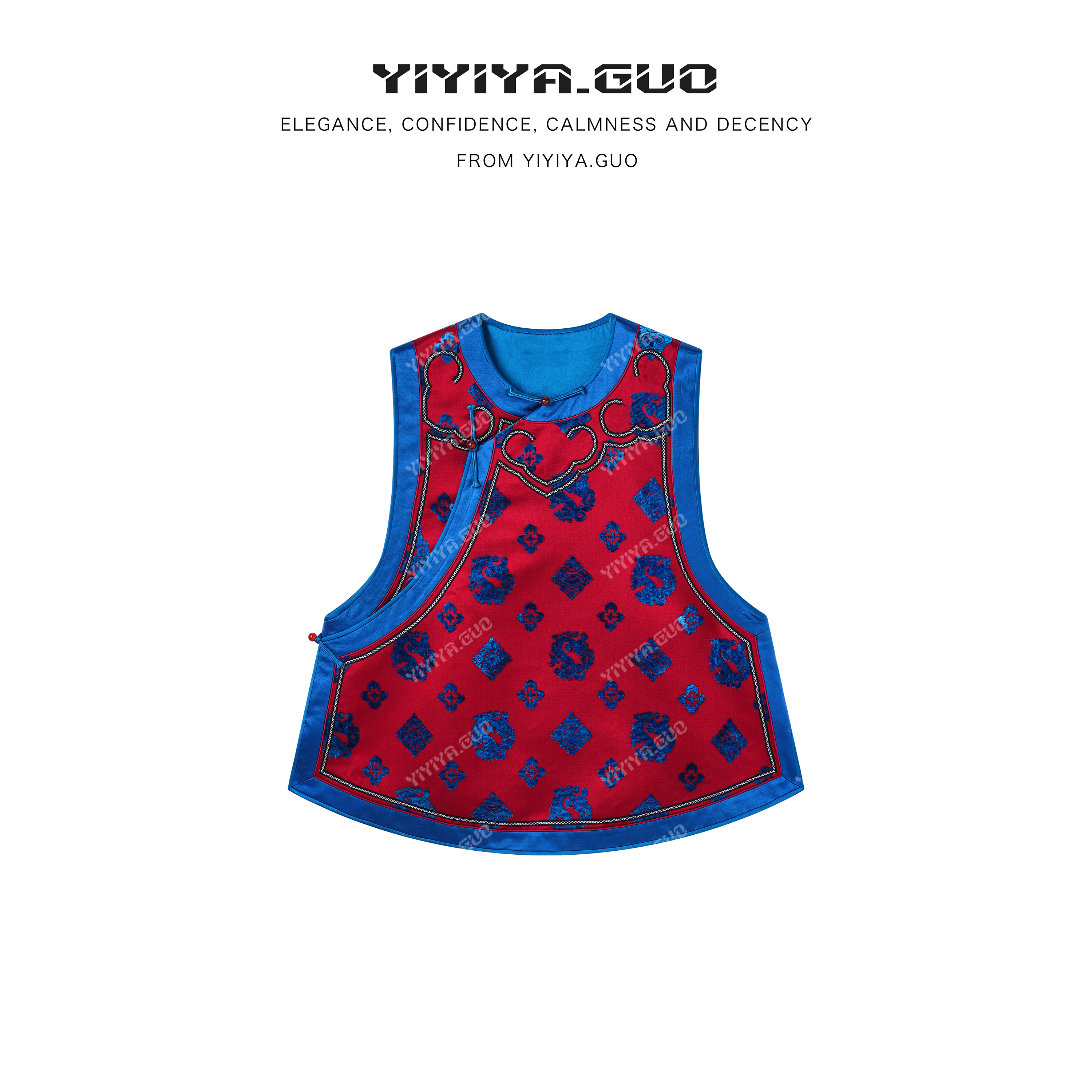 yiyiya.Guo艺艺吖【漳缎·如意宝相】新中式中国风马甲120167SS52