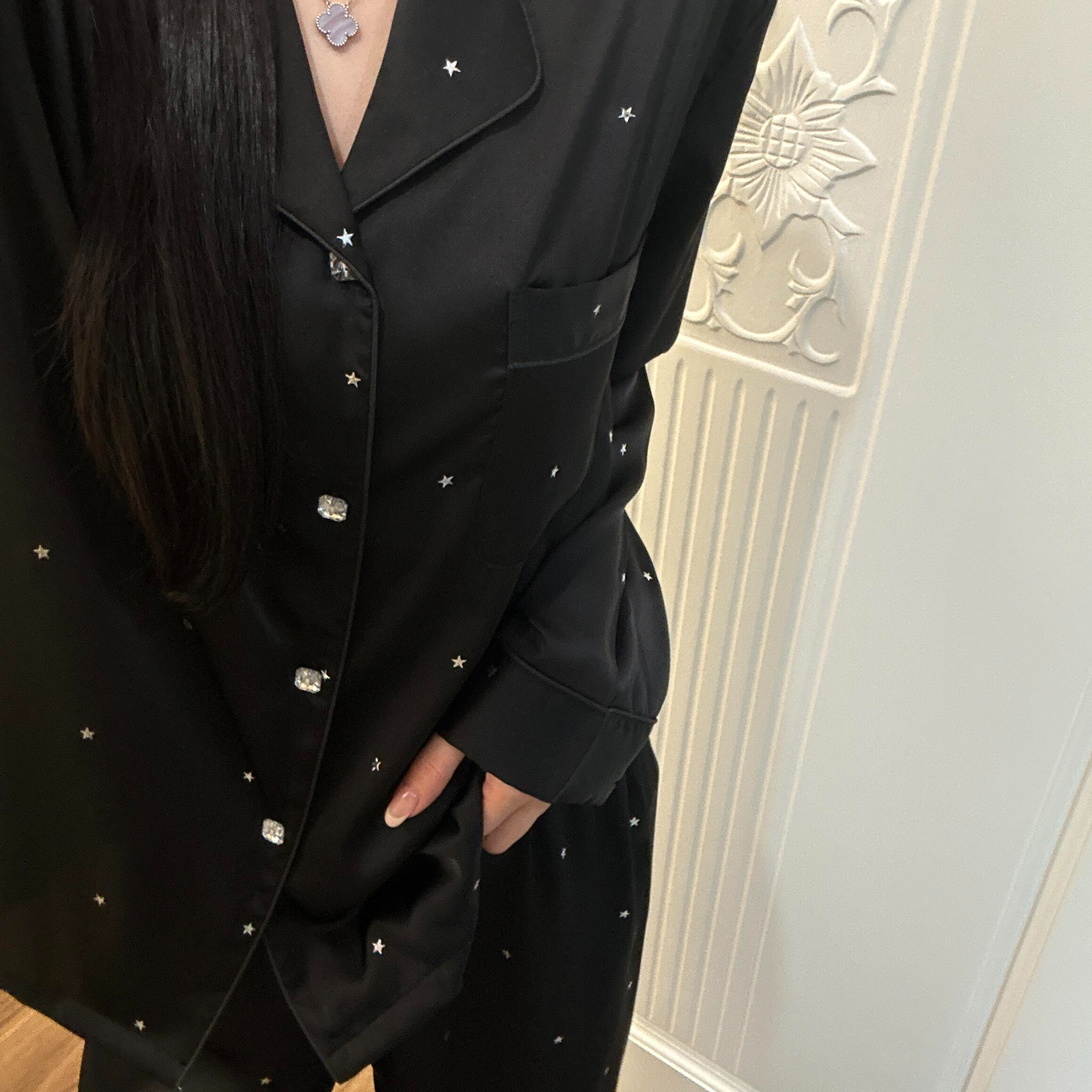 春秋季2025年冰丝睡衣女长袖长裤两件套高级感少女纯欲风家居服女