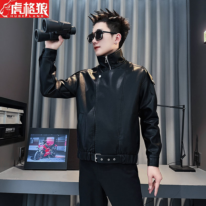 设计感皮衣男款2025秋冬春秋季男士休闲百搭皮夹克韩版青年外套帅