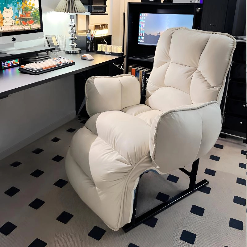固定脚电脑椅直播电竞椅家用懒人沙发椅轻奢书房椅可坐可躺靠背椅