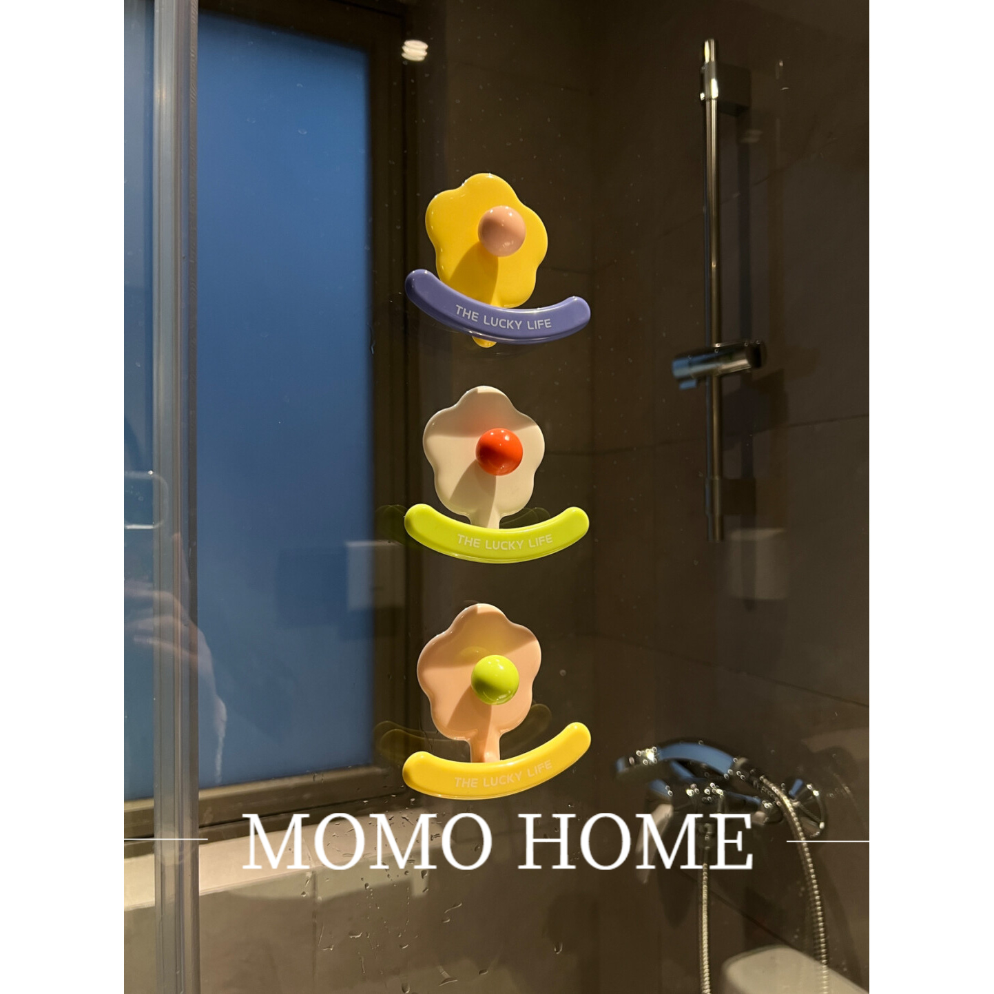 MOMO时尚创意花朵粘钩免打孔挂钩多巴胺花朵粘钩装饰挂钩