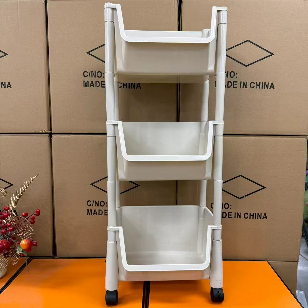 3层置物架收纳储物架移动推车带轮子宿舍卧室客厅阅读架