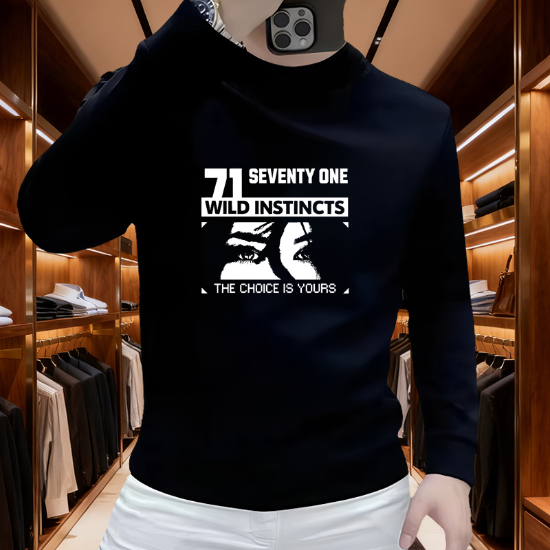 潮牌宽松加绒圆领卫衣男士2025秋冬季美式印花休闲时尚打底衫上衣