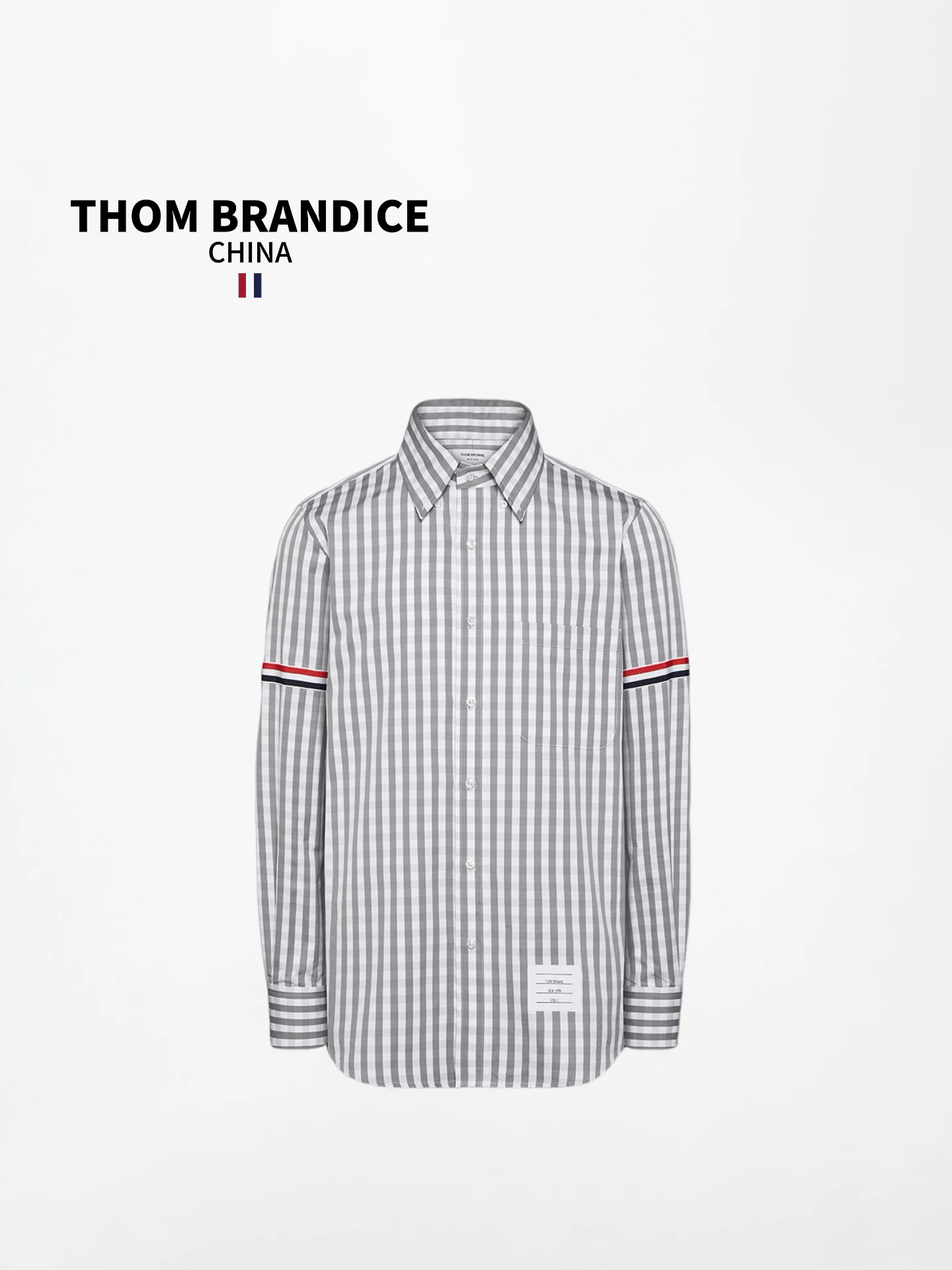 TB【官方正品】THOMBRANDICE汤姆布郎纯棉竖条纹衬衣男士衬衫外套