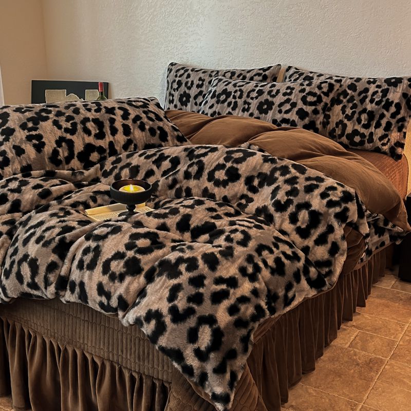 美拉德高克重牛奶绒三件套卧室被套床单亲肤四件套家用款床品套件