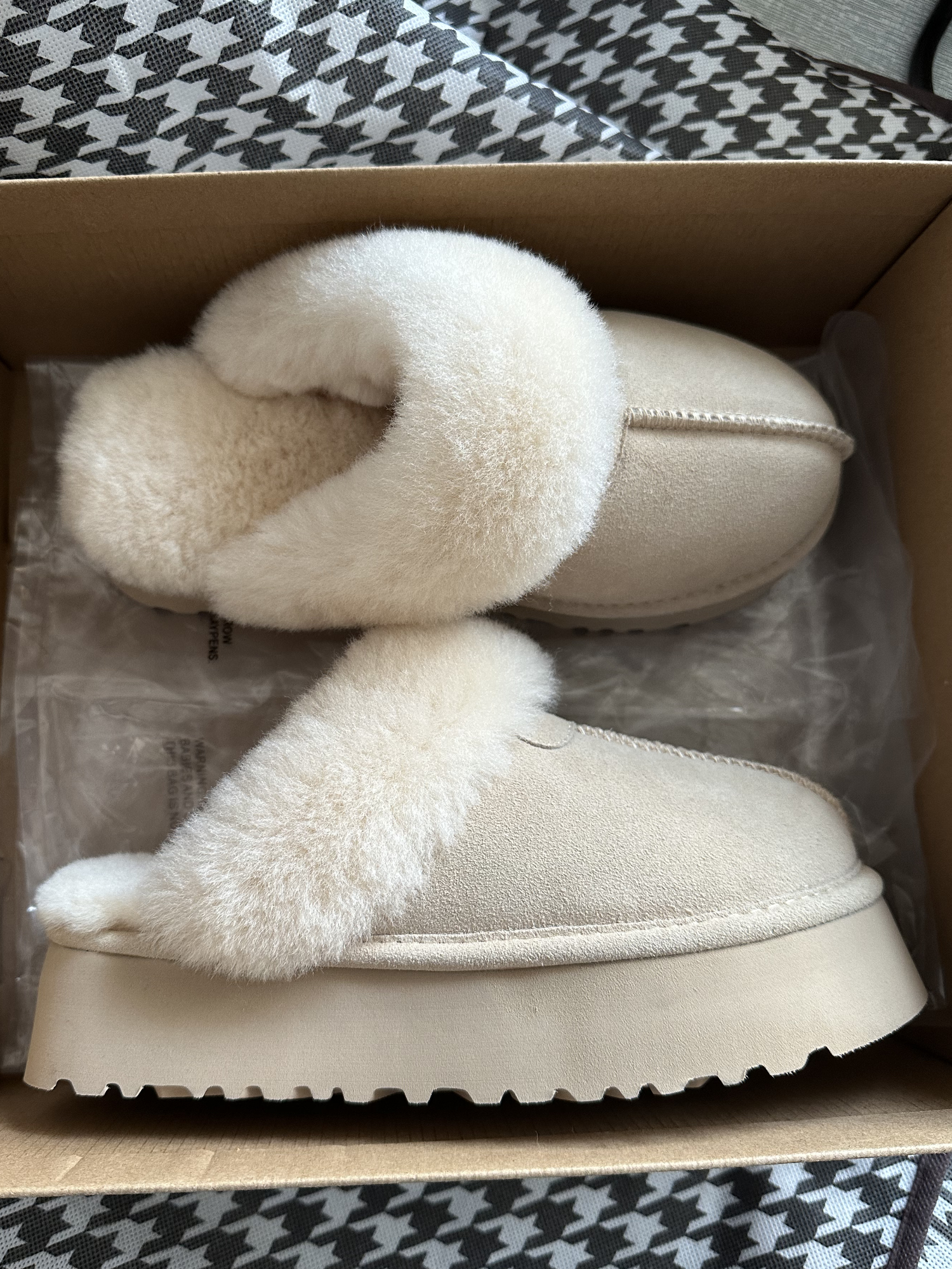 毛毛拖鞋女厚底外穿羊皮毛一体包头雪地靴半拖一脚蹬懒人棉鞋冬季