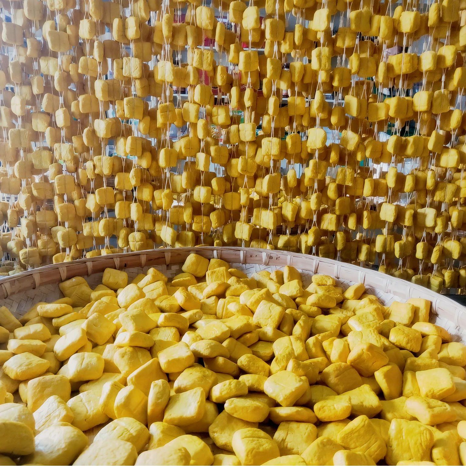 倘塘黄豆腐 传统工艺炭火浆天然姜黄染色冷链发货