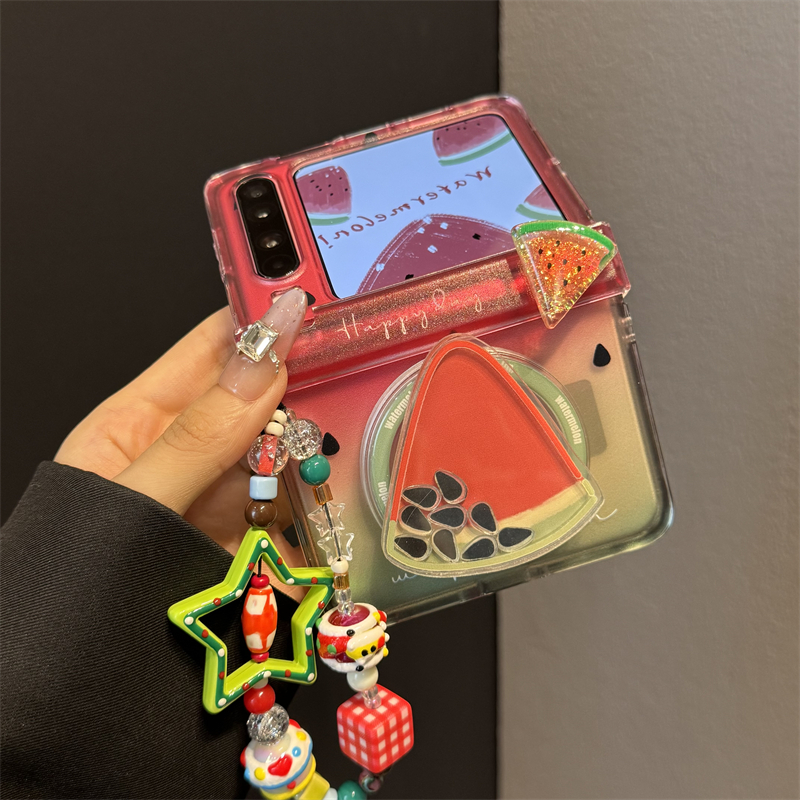 适用华为purax典藏版折叠屏手机壳pocket2旋转西瓜磁吸支架链条女