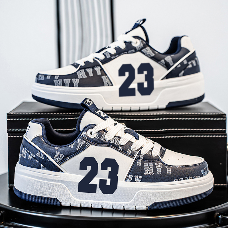 秋季时尚经典复古百搭学生休闲鞋防滑透气板鞋潮流厚底增高男款