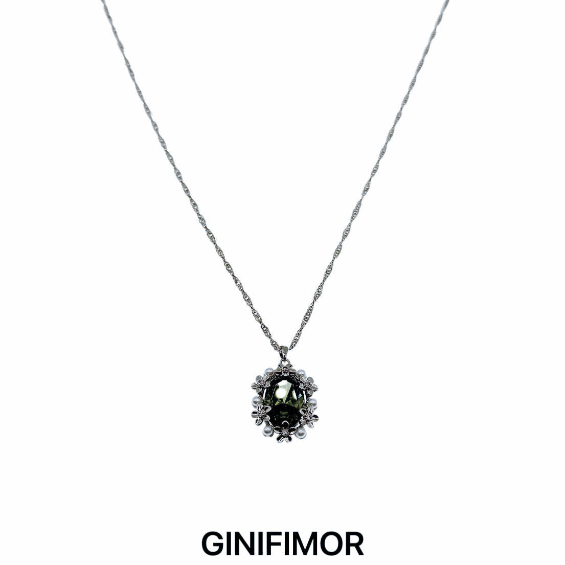 GINIFIMOR 铜合金项链 a745 繁花谧境法式项链百搭锁骨链