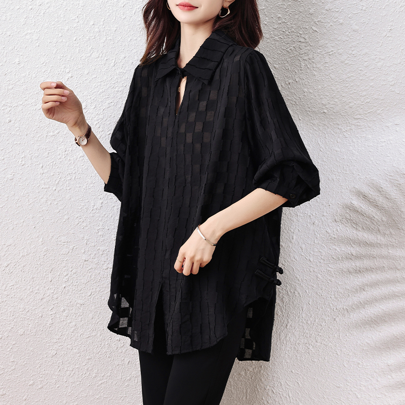 2025秋季新款宽松显瘦遮肉高级感气质百搭长袖衬衫