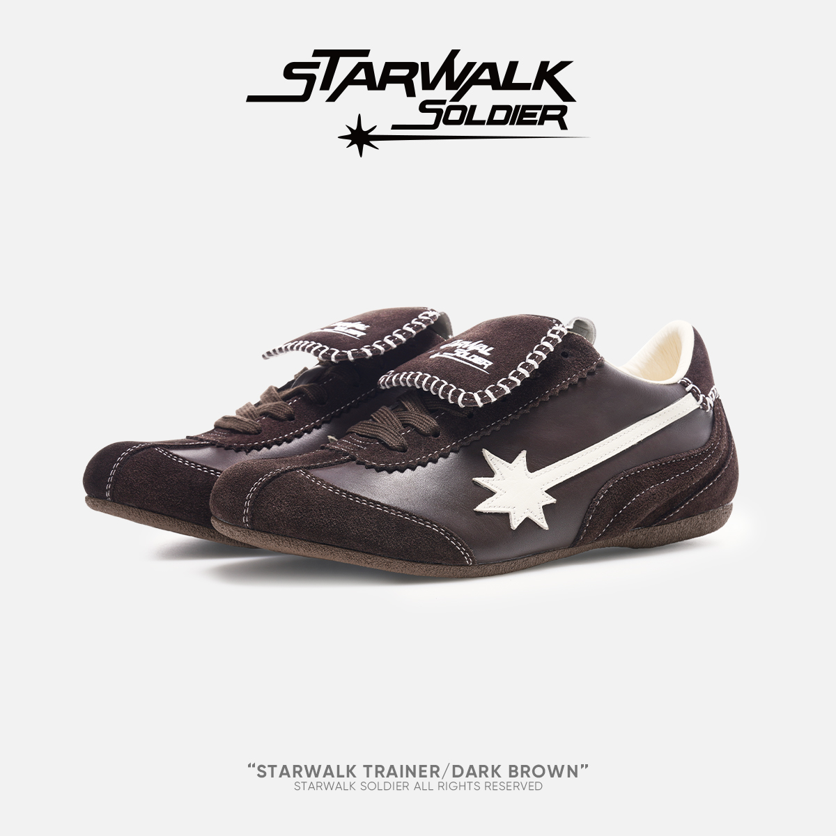 STARWALK SOLDIER TRAINER-DARK BROWN 深棕流星德训鞋复古平底鞋
