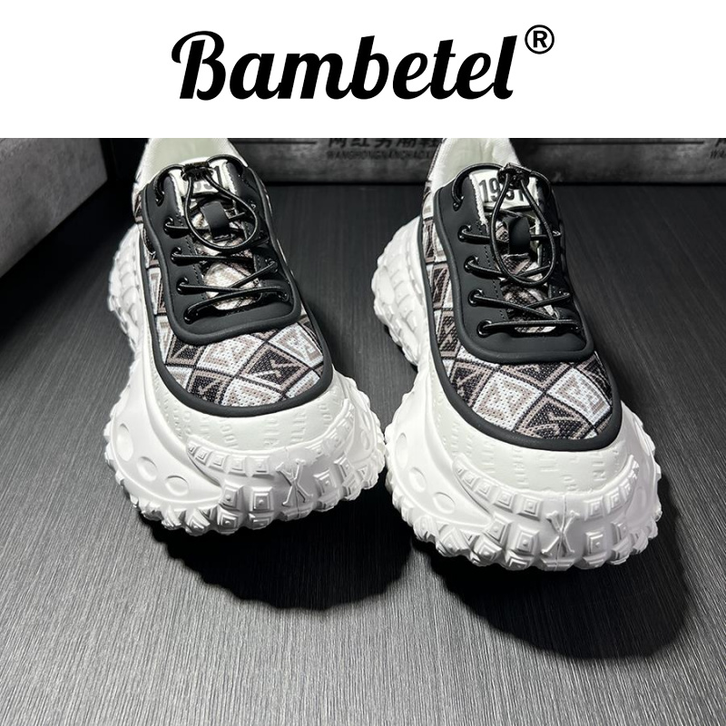 Bambetel增高男鞋新款夏季透气帆布百搭潮流厚底时尚发型师休鞋子